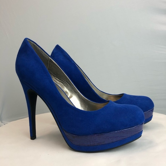 Guess Royal Blue sued guess platform heels - Picture 1 of 2
